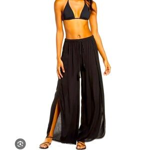 Women's Boutique Chelsea28 Swim Wide Leg Split Pants Swimsuit Cover Up Small S
